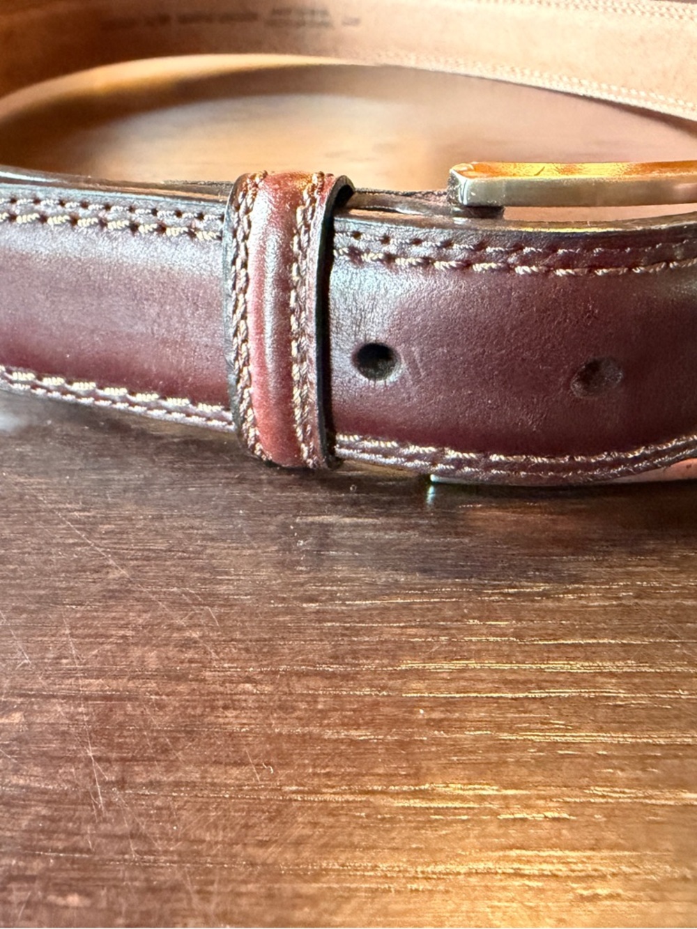 Men’s Brown Leather Belt with Brass Buckle